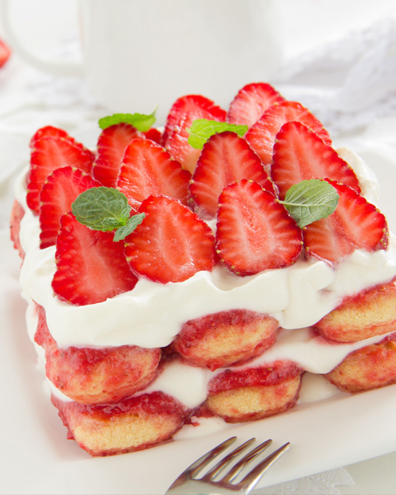 Tiramisu met aardbeien